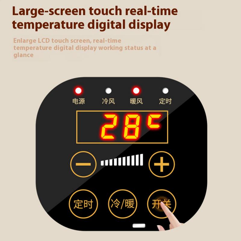 2000W Small Room Air Conditioner Cooling Fan 3 Gears Temperature Adjustable Wall Air Cooler With Remote Control Electric Heater