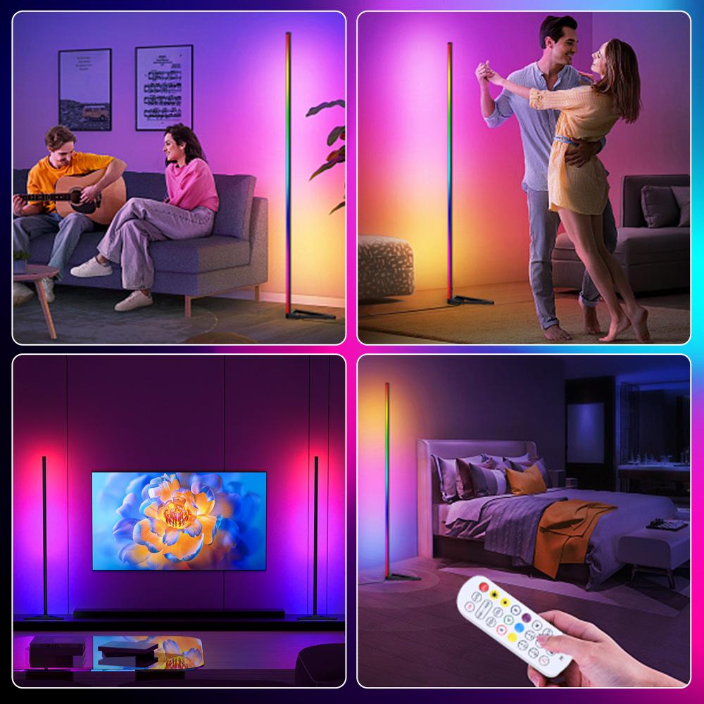 RGB LED Corner Ambient Music Pickup Floor Light