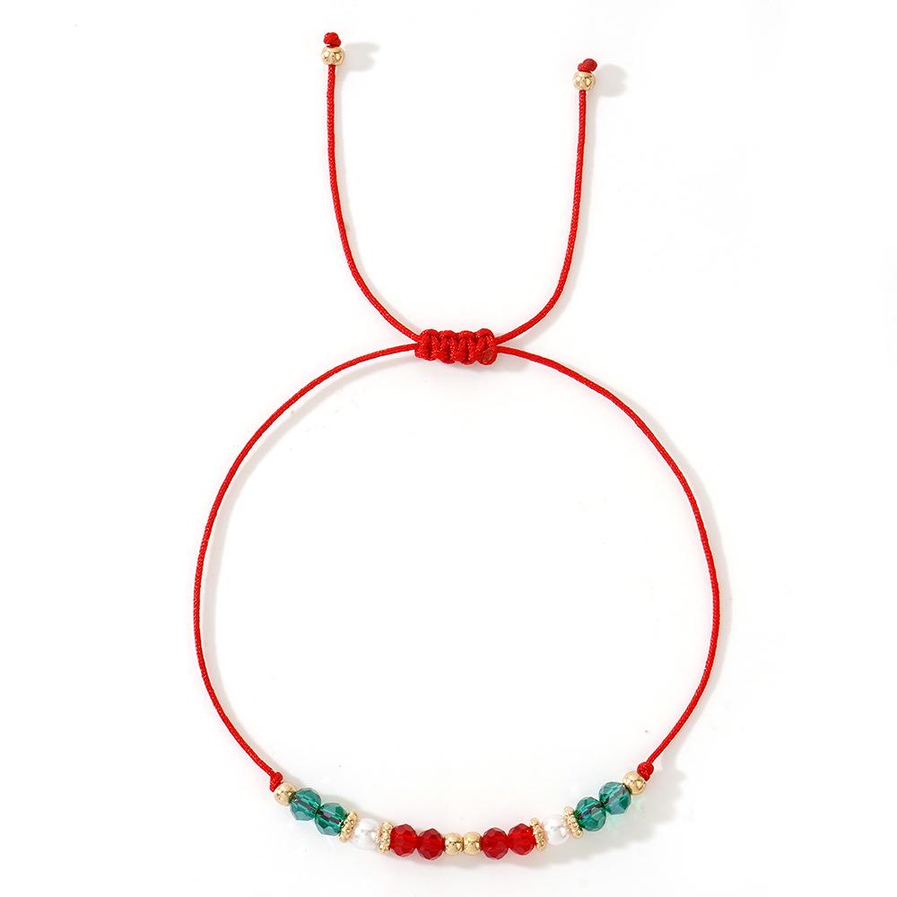 

Bohemian Style Multicolor Crystal Bead Adjustable Christmas Bracelet for Women - Holiday Limited Edition
