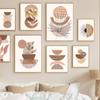Abstract Boho Geometric Wall Art Lines Leaves Canvas Painting Poster and Print Flower Nordic Wall Picture for Living Room Home