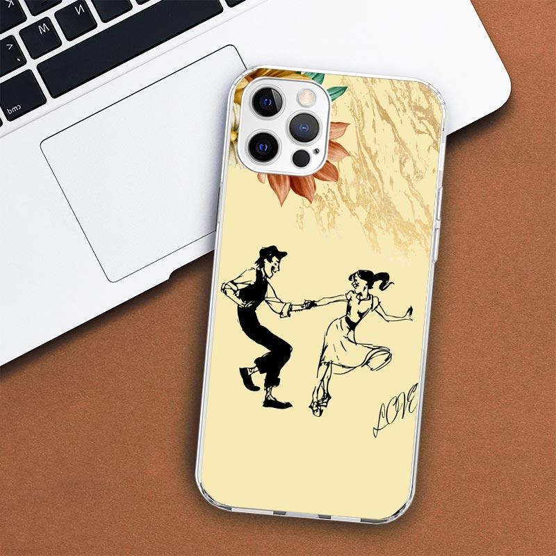 Ich liebe Tanzen Handyhülle für Apple iPhone 11 12 13 15 14 Pro 7 XR X XS Max 8 Plus + Mini SE Kundenspezifischer Druck Weiche Hülle