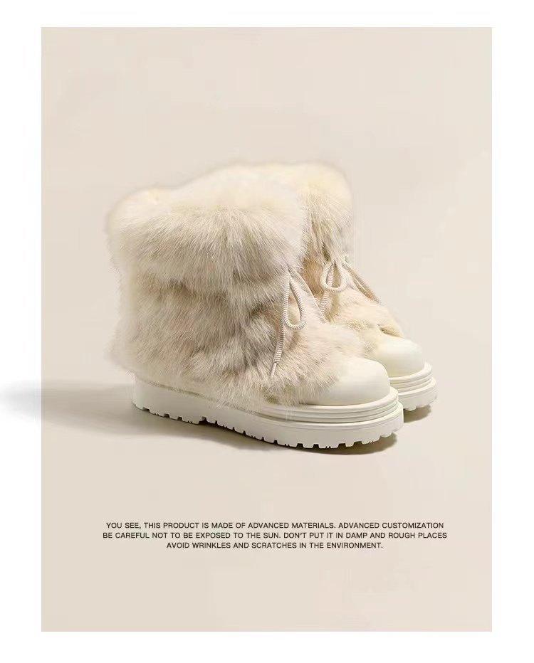 Zimní hřejivé~ Mao Mao protiskluzové sněhule dámské 2025 podzim a zima zateplené plyšové platformové bavlněné boty s velkou špičkou krátké boty