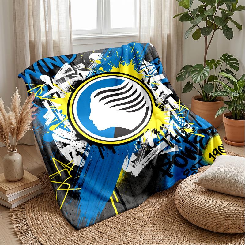 Coperta in Morbido Pile di Flanella Atalanta FC Leggera Accogliente Calda Coperta da Divano Letto Decorazione per la Casa
