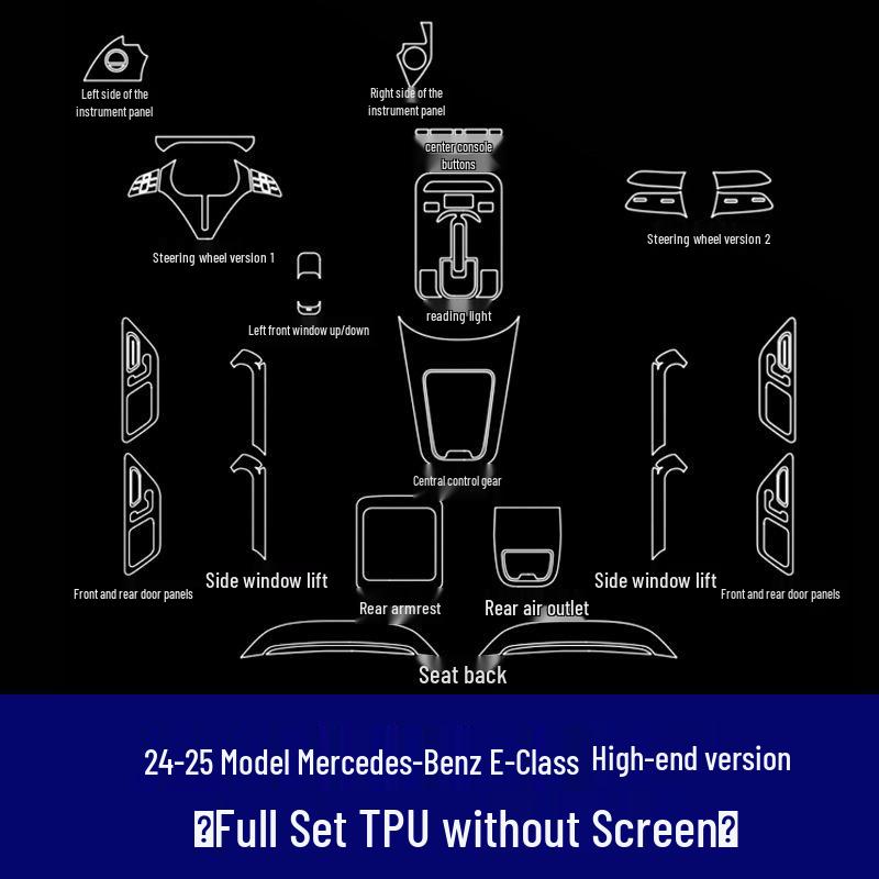 25-Pack Mercedes-Benz E-Class E300L/E260L Navigation Screen Protective Tempered Film
