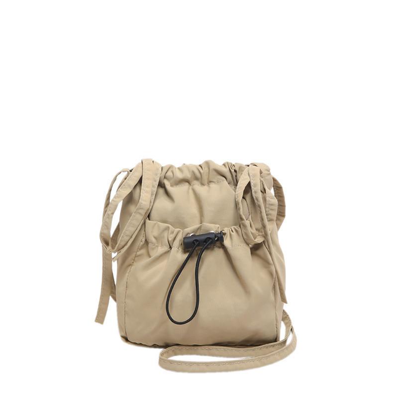 Trendy Korean Canvas Bucket Bag For Women Vintage Chic Summer Shoulder Bag