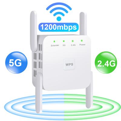 2.4G/5G Dual Band WiFi Repeater 1200Mbps Range Extender Wifi Signal Booster