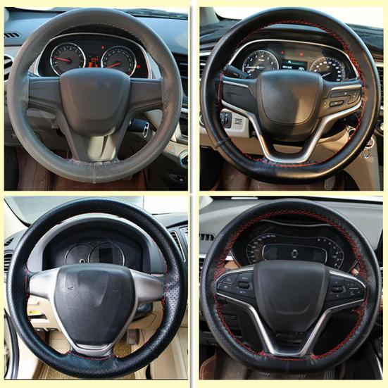 Leather Auto Steering Soft Anti-slip Wheel Cover Protect Car Sleeve