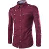 Spring/Autumn Men Long Sleeve Cargo Shirt Casual Slim Fit Fashion Epaulet Double Pocket Mens Dress Shirt