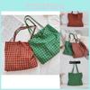 L310 Retro Plaid Canvas Bag Stylish Versatile Lightweight Shoulder Tote For Women