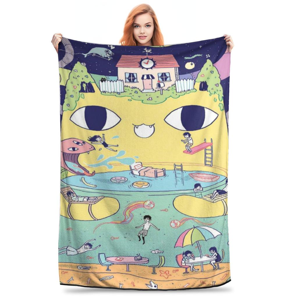 Anime Omori Game  Blanket Cover  Plush Throw Blanket Summer Air Conditioning Printed Lightweight Bedspreads,