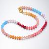  Natural Rainbow Colorful Beads Necklace Natural Stone Beaded Choker Summer Beach Boho Vacation Women's Fashion Jewelry