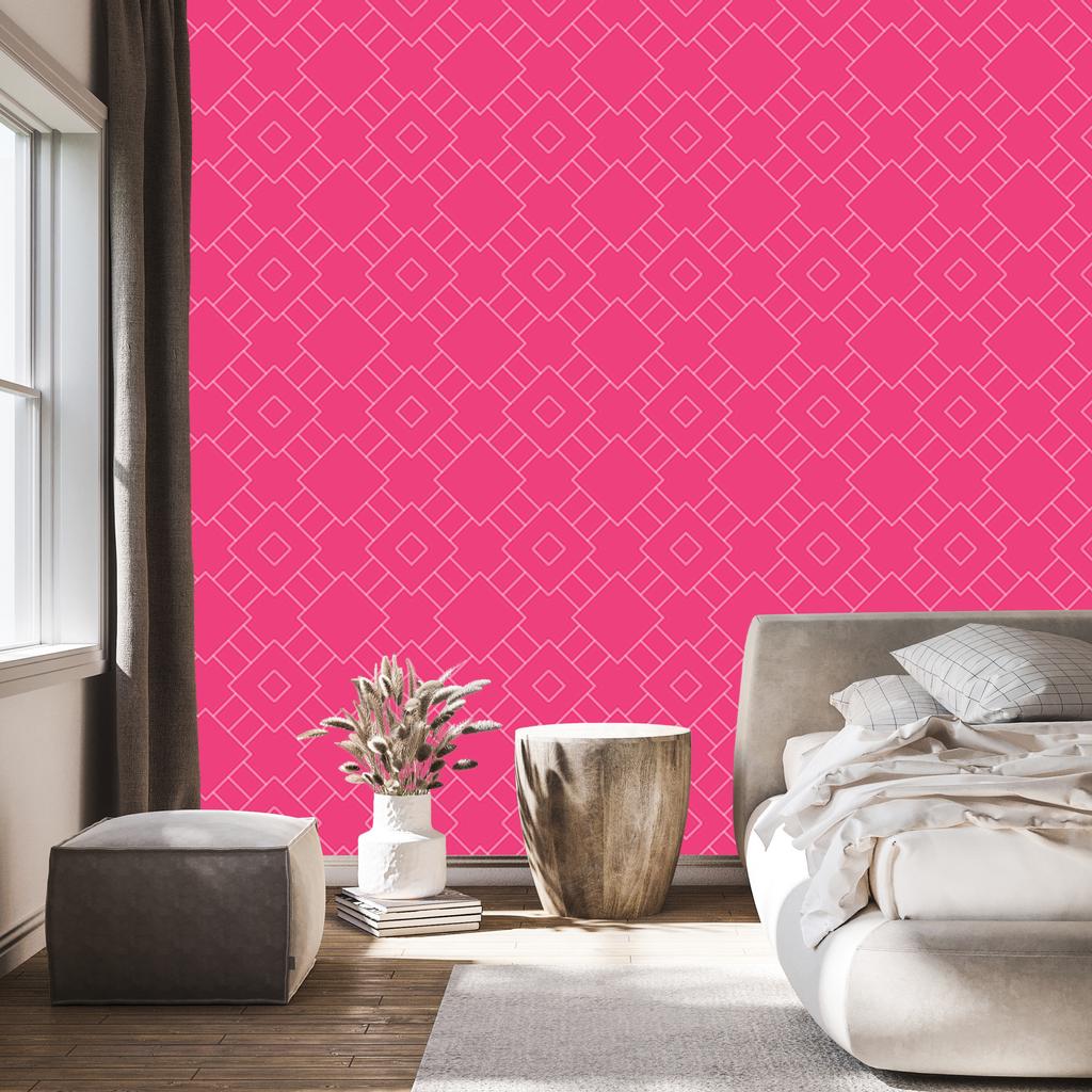 Wallpaper Geometric Rose Pattern, Rose Background for Living Room and Bedroom 50x1000