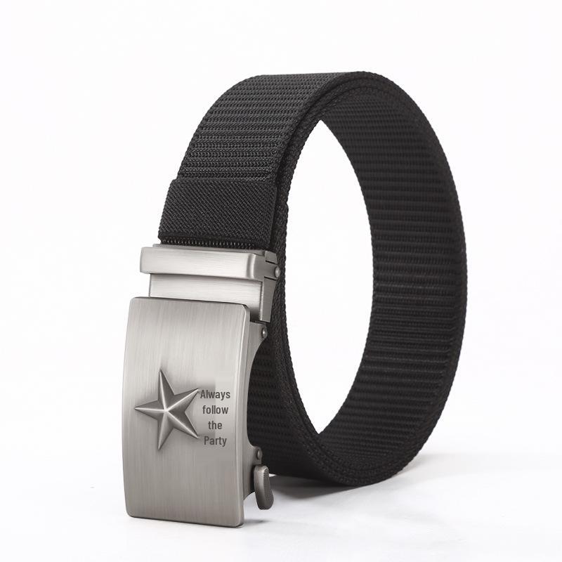 Men's Military Style Woven Nylon Belt for Outdoor and Casual Wear
