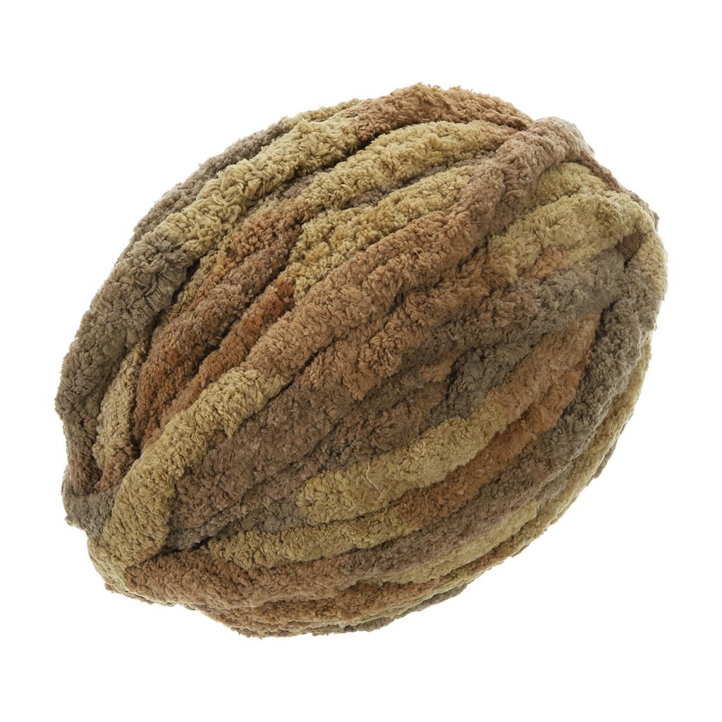 Chunky Yarn Polyester Blanket Yarn Hand-knitted DIY Thick Chenille Yarn for Crocheting Blankets Bags Hats 27m X 2cm Mixed Color