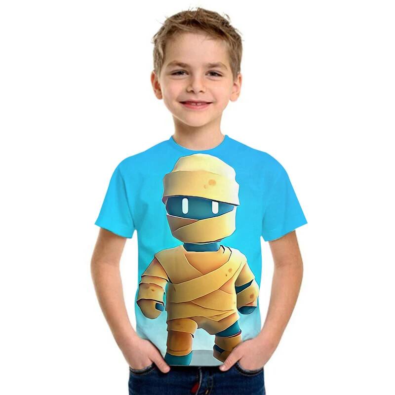 Stumble Guys 3d Kinder T-Shirt Jungen Mädchen Harajuku 3d Shirt Cartoon Lustige T-Shirts Mittwoch Stumble Guys 3d Kinderbekleidung