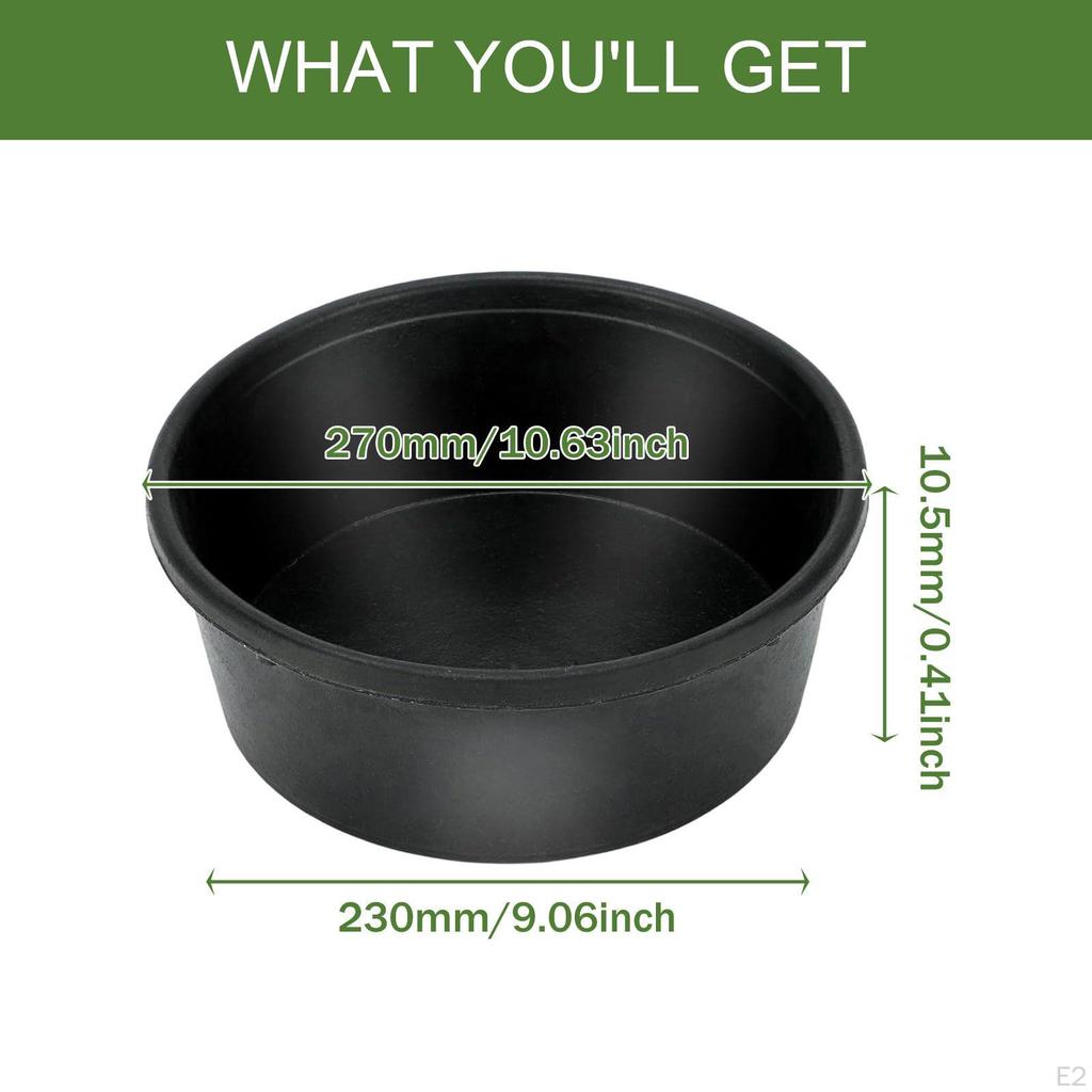Rubber Feed Pan 4L Multipurpose Round Dog Bowl Farm Animal Feeding for Chicken Cats Livestock