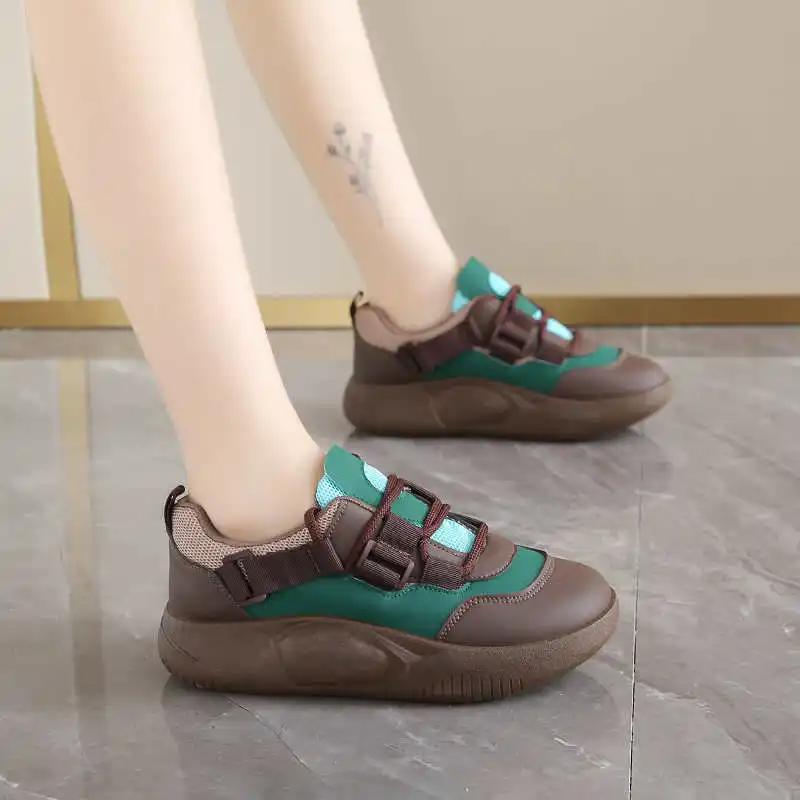 Fashion Spring-autumn Round Toe Black Boot Woman Casual Women's Athletic Shoes Purple Women's Sneakers Sport New Style Team Cute 0