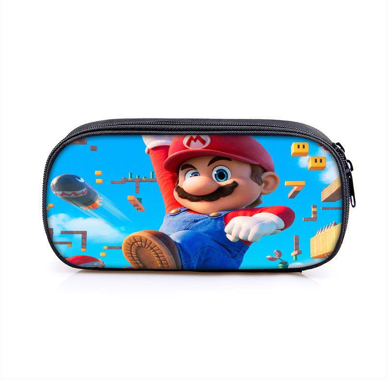 Animation Peripheral Single-layer Children's Pencil Bag Vertical Square Polyester Student Stationery Pencil Bag