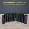 10 Pcs Set (8-17mm/10-24mm) L-shaped Extension Sleeve Hexagon Sleeve Socket Pneumatic Sleeve Automobile Repair Wrench Tools Box