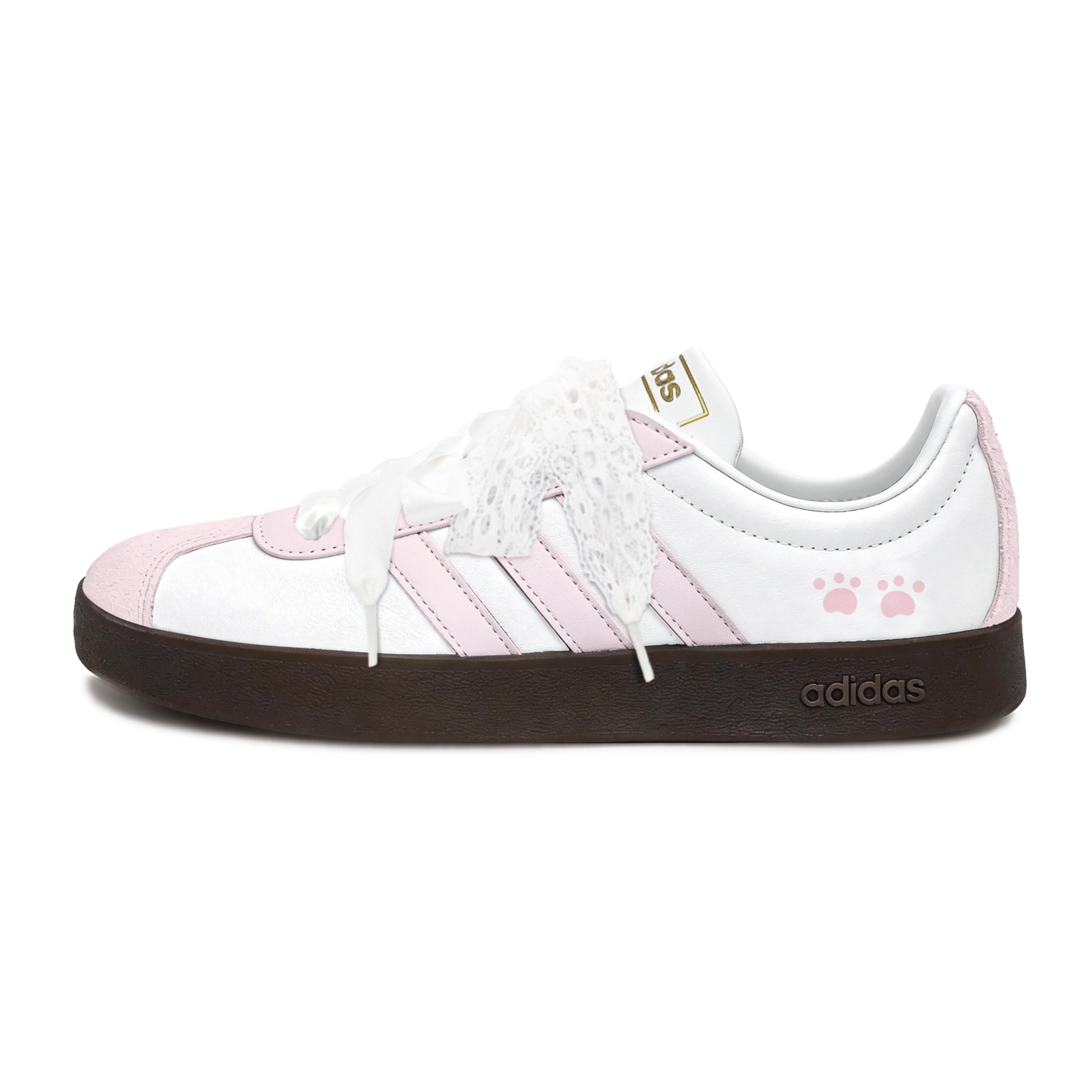 

Adidas VL COURT 2.0 Cat Paw Agent Slip Resistant Abrasion Resistant Skateboard Shoes Unisex White ID6015(Team2178-) 40