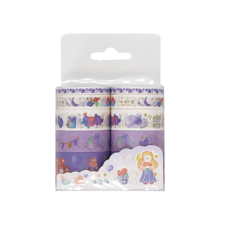 Kreativt Tegneserie Washi Tape Sett - Søte og Fargerike DIY Dekor Klistremerker (10 ruller)