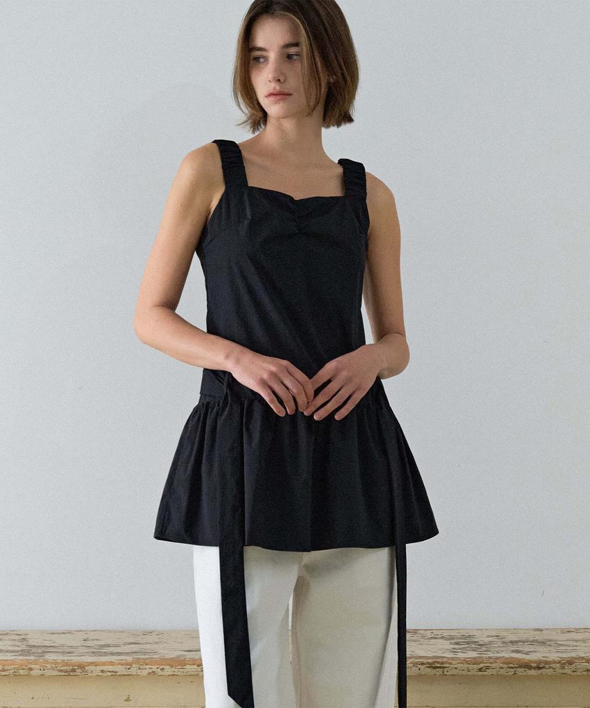 Hauseuobeupondeu Scrunch Shoulder Dress_Black