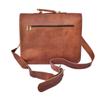 Unisex Genuine Vintage Goat Real Leather Laptop Messenger Briefcase