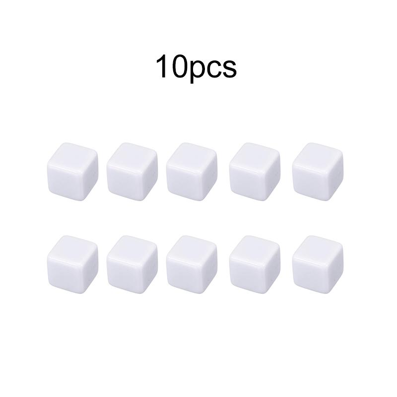 6/10pcs Blank Six Sided Dice Acrylic White Table Games for Board Games Party Gathering Leisure And Entertainment Props TMZ