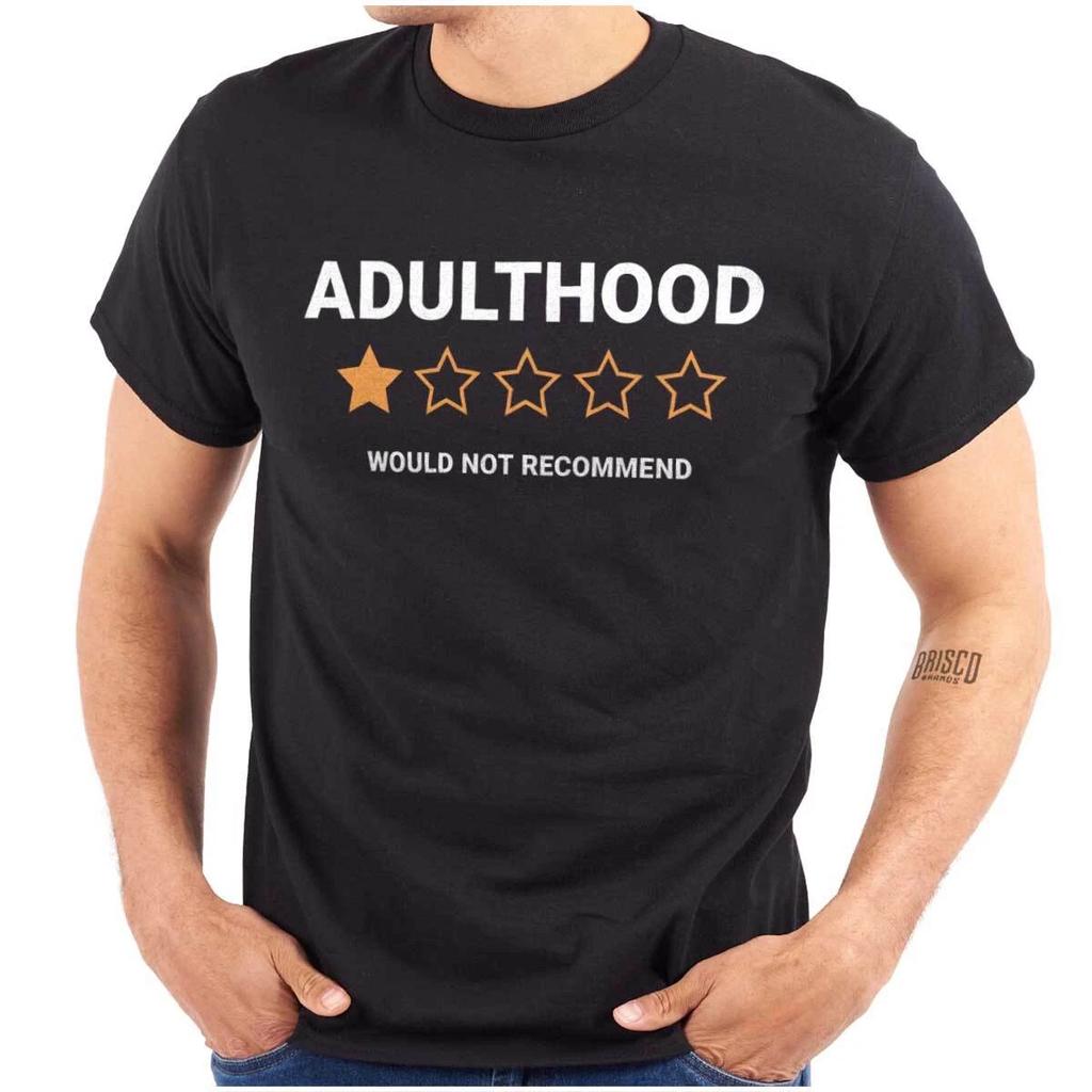 Funny Sarcastic Adulthood 1 Star Rating Joke Womens or Mens Crewneck T Shirt Tee