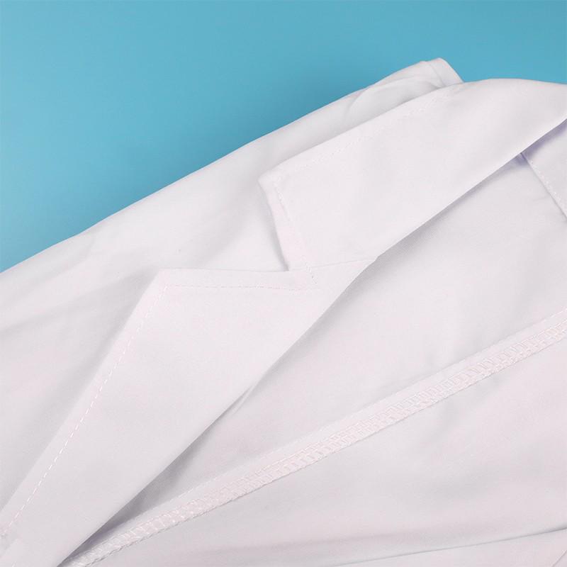 Women's White Long Sleeve Cotton Lab Coat - Anti-Static Medical Uniform for Doctors, Nurses, University Students & Chemists