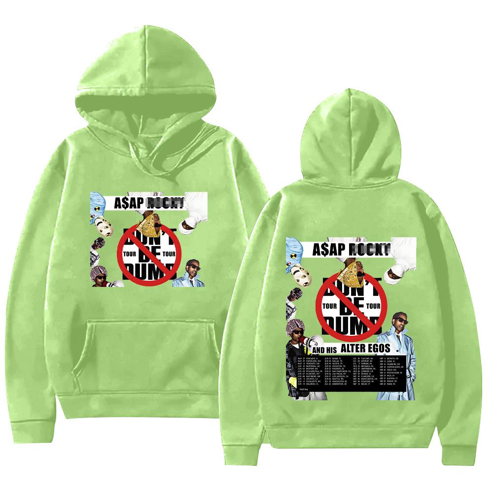 

Asap Don’t Be Dumb Tour 2026 Худі З Довгим Рукавом Пуловери Вінтажний Хіп-Хоп Светр Унісекс Повсякденний Y2K Одяг XXL світло-зелений колір