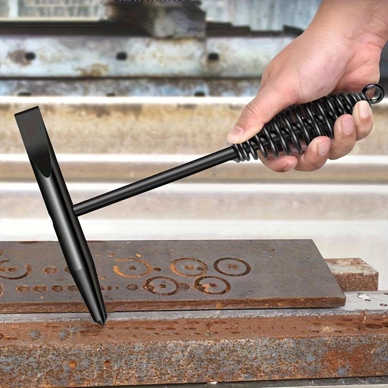 A High- Welding Hammer with a Spring Handle, Designed for Welders to Remove Rust, Used As a Slag Hammer for Metalworking And Processing Equipment
