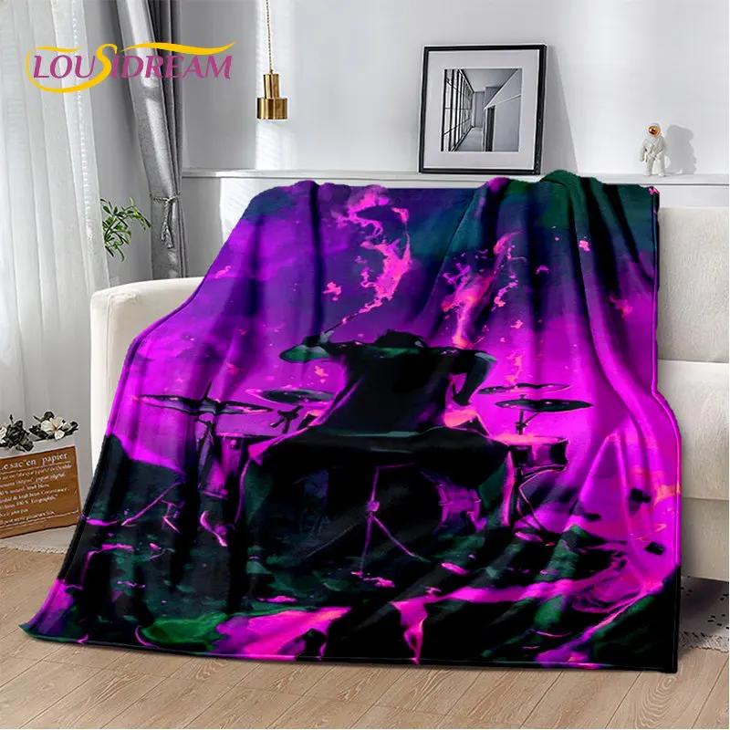 Bateri seti Müzik Aletleri Yumuşak Peluş Battaniye, Flanel Battaniye Atmak Battaniye Oturma Odası Yatak Odası Yatak Kanepe Piknik Örtüsü Çocuklar için