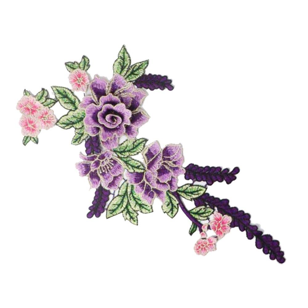 Polyester Fiber Embroidery Flower Patch DIY Handmade Floral Patches Fashion Sew On Patch  Hat