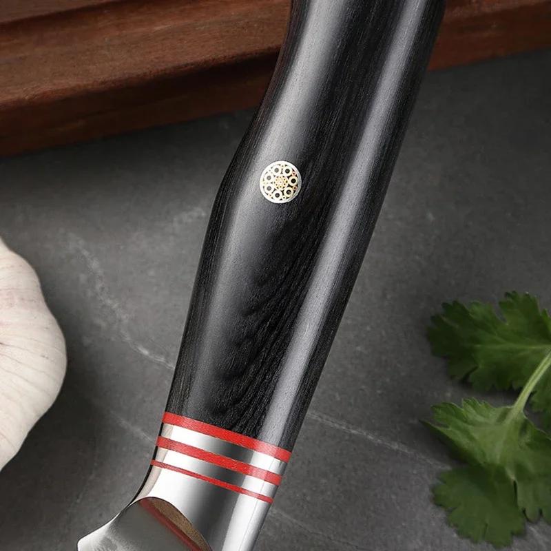 5-Inch Japanese Utility Knife Kitchen Boning Knife Stainless Steel  Full Tang Damascus Knives Sharp Japanese Knife Wood Handle