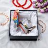 FJ FENGZHIJIE Red Parrot Trinket Box with Crystal, Enamel Bird Figurine, Jewelry Box, Home Decor, Gift for Bird Lovers