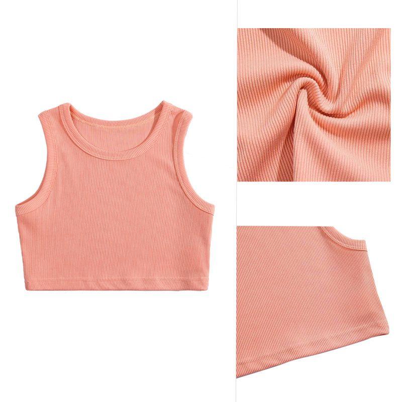 Biustonosz sportowy dla dzieci w wieku 2-9 lat, w jednolitym kolorze, wygodny, bez rękawów, bez rękawów