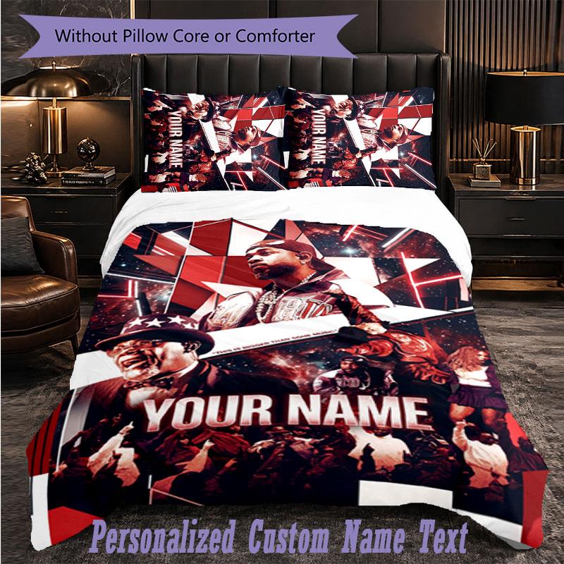 Personalized 3Pcs Bedding SetKendrick Lamar Custom Text Duvet Cover Pillowcase Set Bedroom Gift