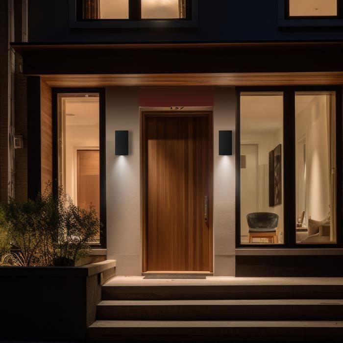 Lot de 2 Appliques RITA GU10 2x35W Gris Aluminium IP44