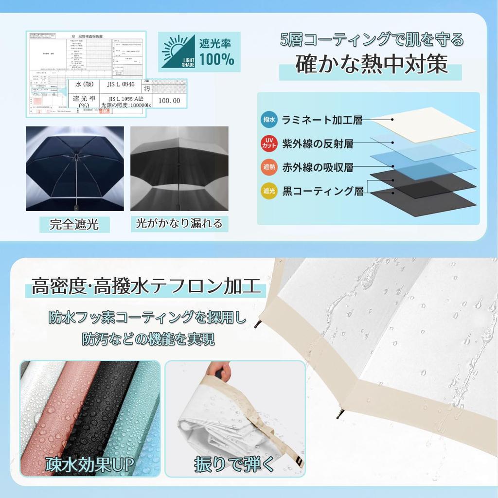 DSDCDJ Folding Umbrella Light UV Completely Protects Six Automatic Sun Heatstroke Includes Storage A Perfect Gift for or Ultra-Lightweight [JIS