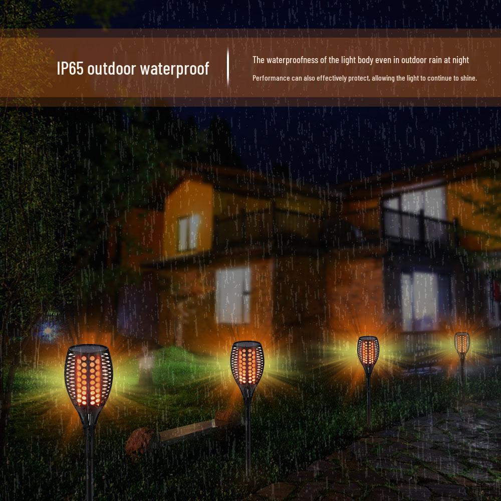 96 LED Solar Flame Simulation Waterproof Outdoor Garden Lamp
