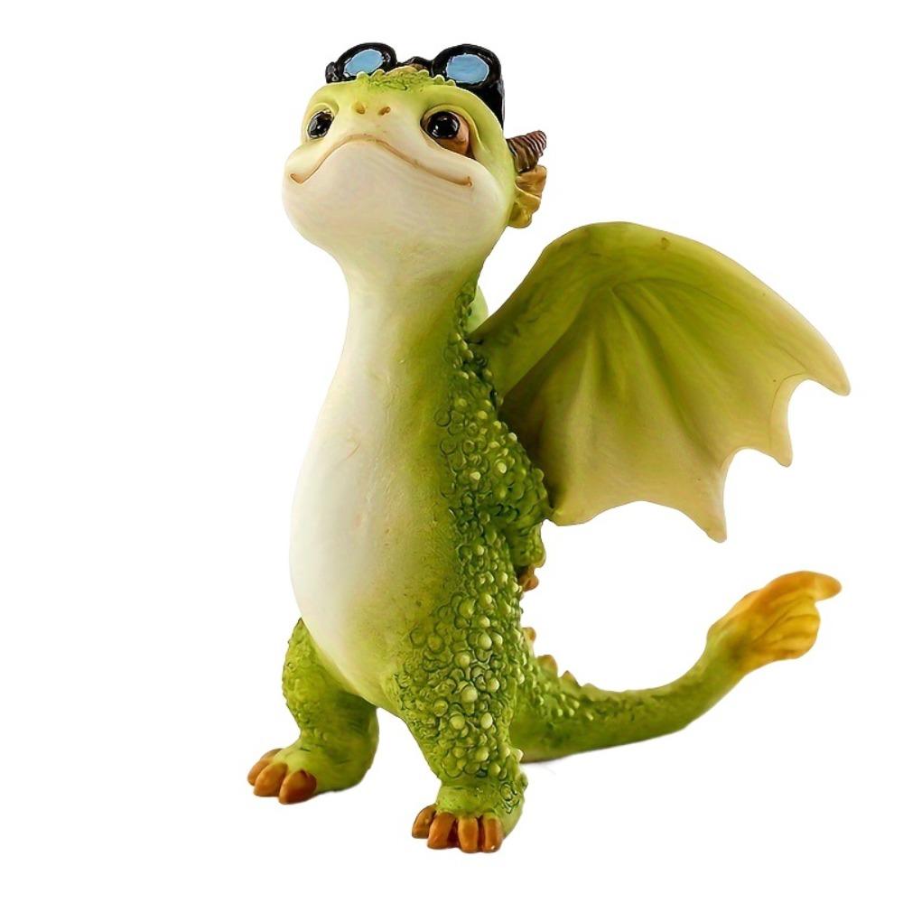 Handicraft Dragon Resin Sculpture Waterproof Dinosaur Models  Garden Succulents Crafts