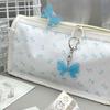 High Quality Butterfly Floral Print Pen Bag Transparent Double Layer Stationery Bag Large Capacity Pencil Case School Office