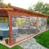 Rainproof PVC Transparent Patio Roll-up Curtain Enclosure, with Brown Edges and Metal Grommets, 0.5mm Thick, Size 8*20 Ft