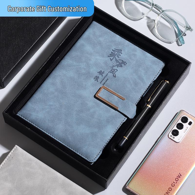 U-Shaped Buckle PU Leather A5 Notebook for Business Meetings and Creative Notes чёрный