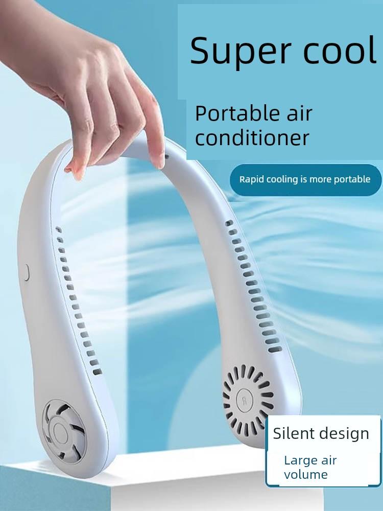 German Neck-Hanging Fan, Portable and Convenient Cooling Device for Lazy People, Mini Strong Wind, Silent, Powerful, Cooling, Refreshing, Lightweight