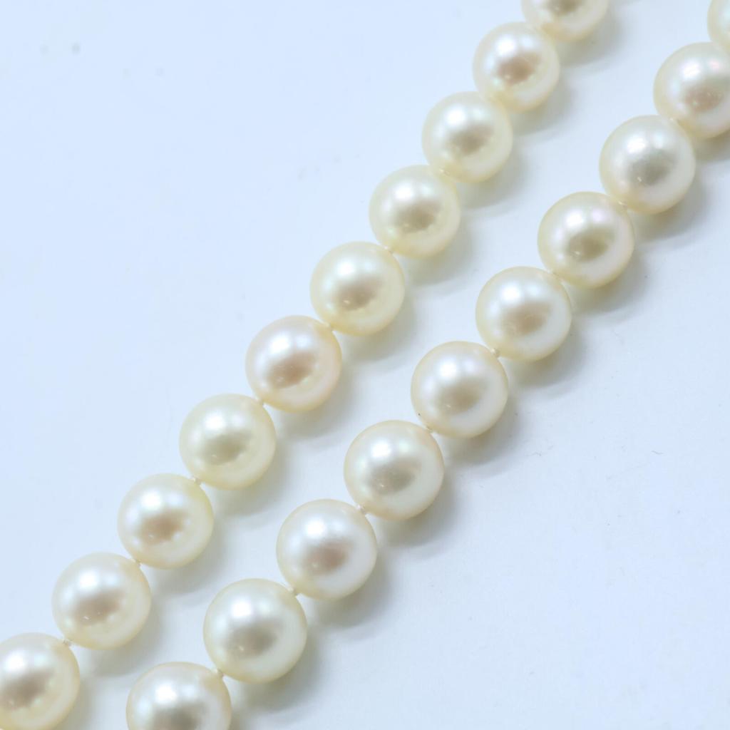 SV925 SILVER clasp 0.3" pearl Necklace Silver / WhiteUsed