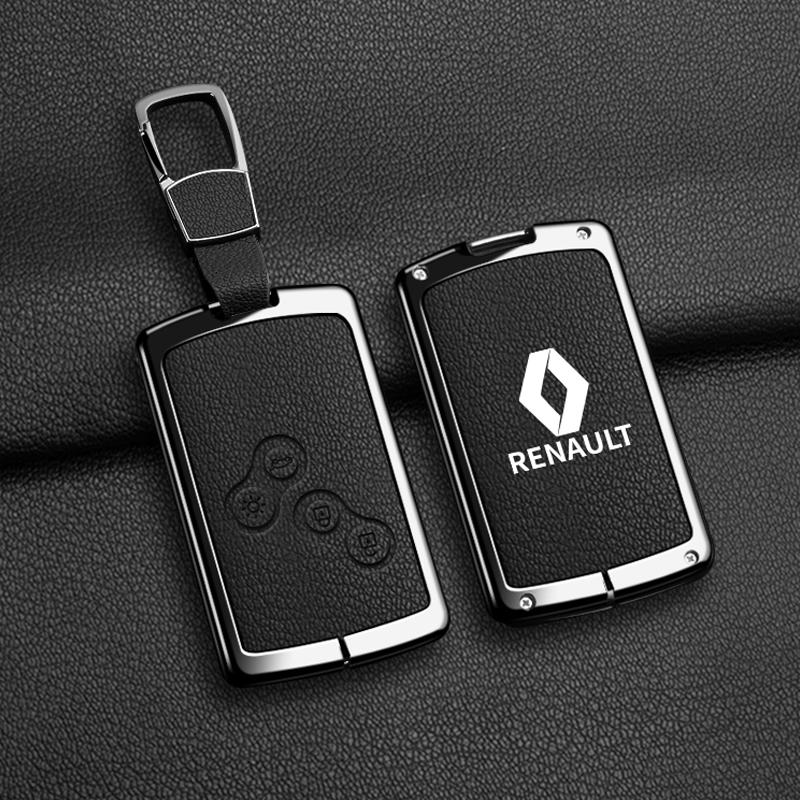 Interior Stickers Zinc Alloy Car Key Case Bag Metal Key Shell For Renault Sandero Duster Clio 5 Captur Austral Kadjar Megane Lo