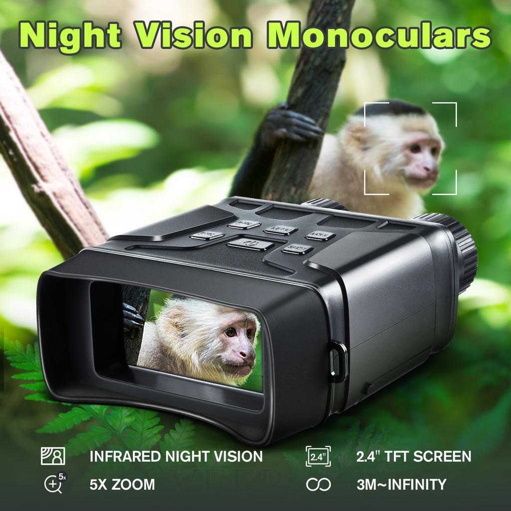 196*130*75mm 1080P binokulární digitální zařízení pro noční vidění 10megapixelový infračervený optický výkonný binokulární dalekohled 5x digitální zoom pro lov