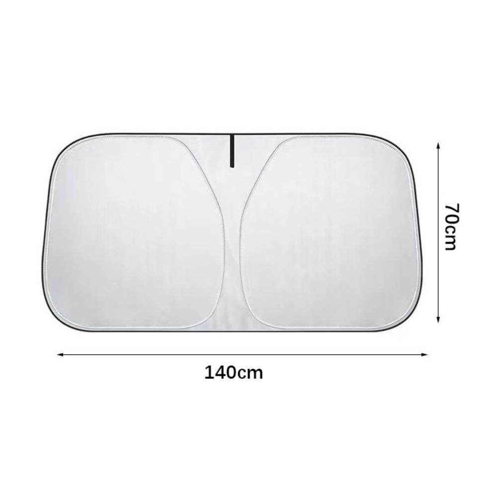 Titanium Silver Windshield Visor Cover with Storage Bag Car Front Window Sunshade  Parking